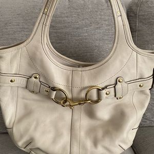 Vintage Coach Legacy leather tote hobo off white colored 11266 leather satchel